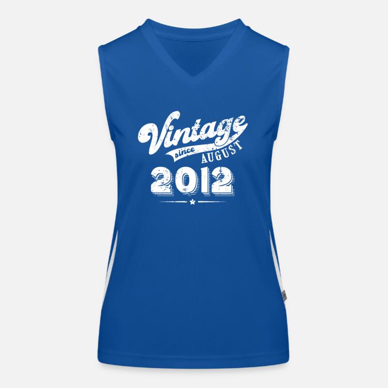 Vintage since August 2012 Geburtstag Geschenk Funktionelles Kontrast-Tank Top für Frauen