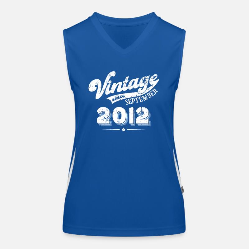 Vintage since September 2012 Geburtstag Geschenk Funktionelles Kontrast-Tank Top für Frauen