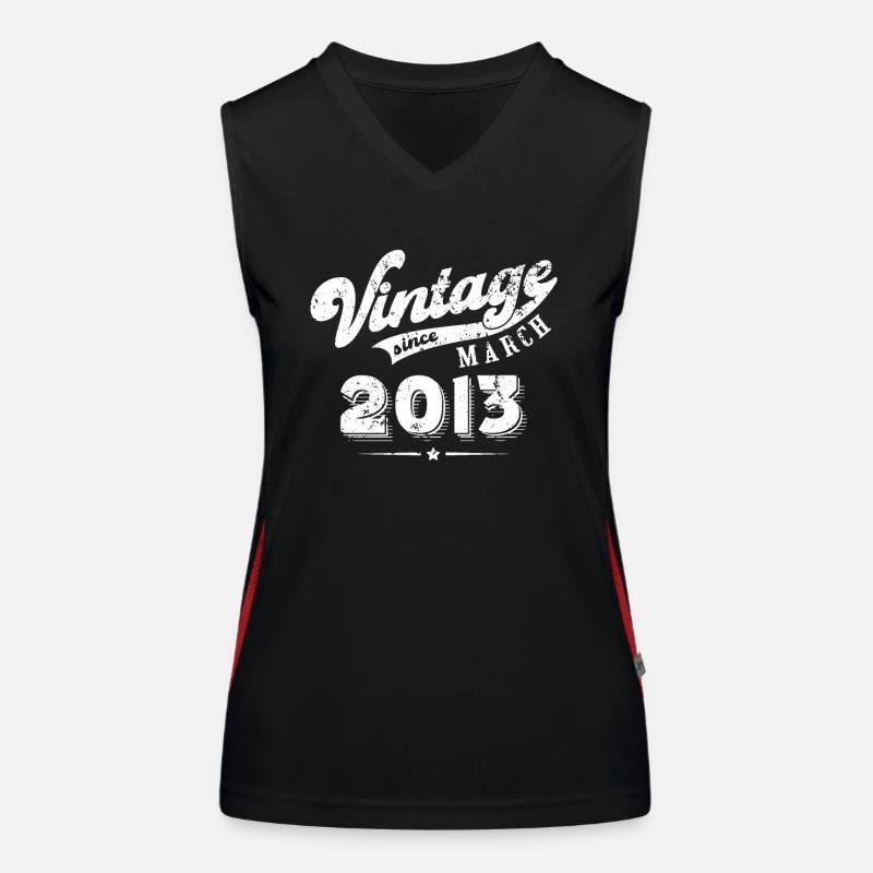 Vintage since March 2013 Geburtstag Geschenk Funktionelles Kontrast-Tank Top für Frauen
