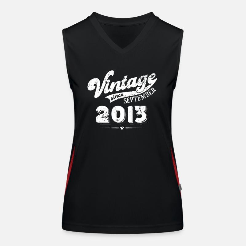 Vintage since September 2013 Geburtstag Geschenk Funktionelles Kontrast-Tank Top für Frauen