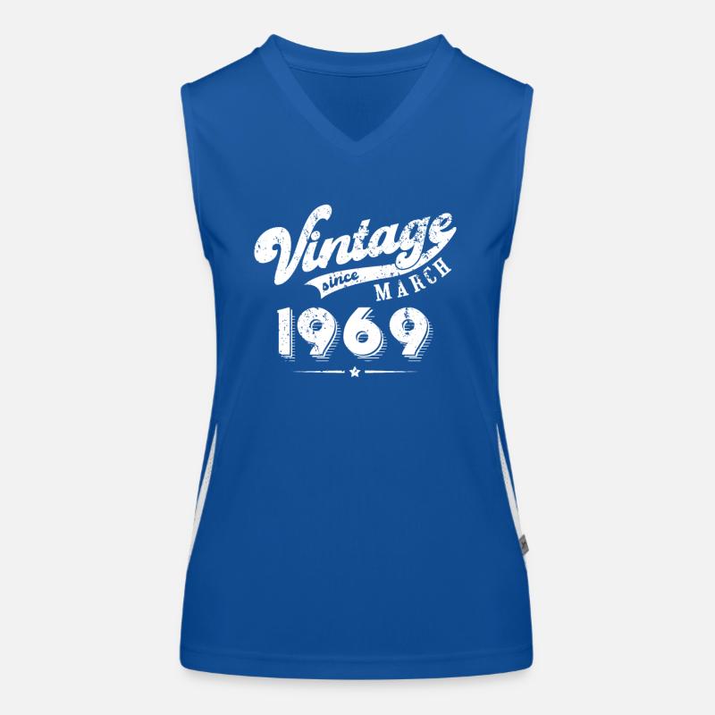 Vintage since March 1969 Geburtstag Geschenk Funktionelles Kontrast-Tank Top für Frauen