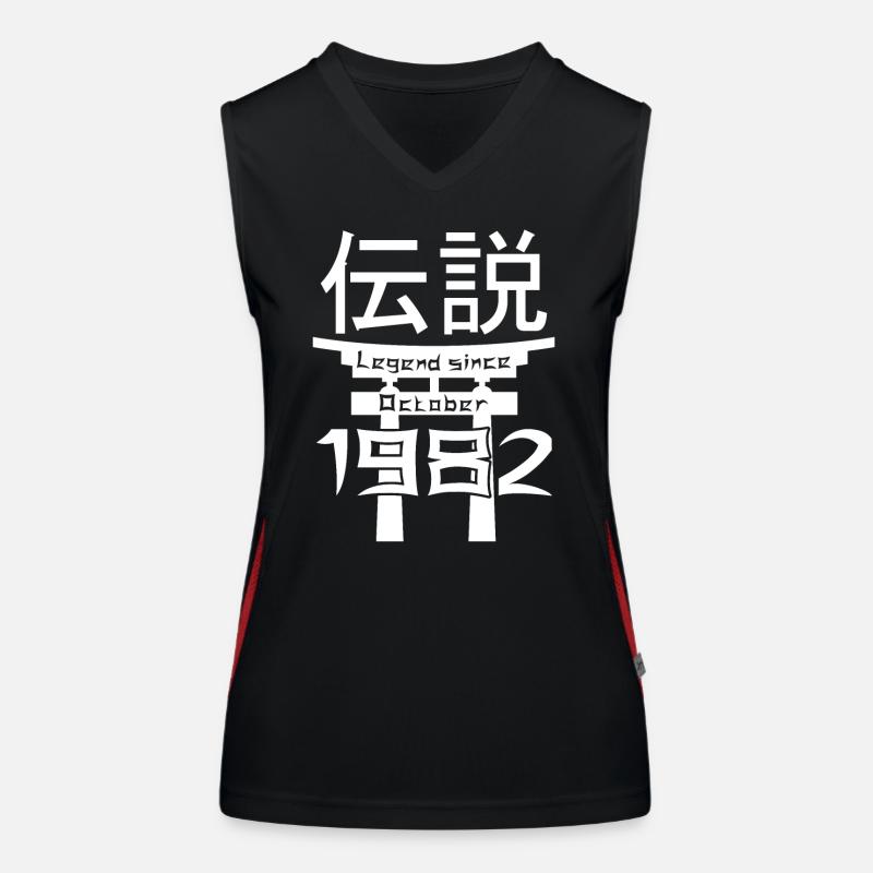 Legend since October 1982 Birthday Gift - Women's Functional Contrast Tank Top - black/red