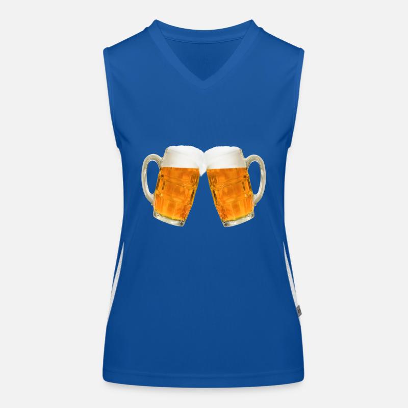 Deux verres pleins de bière et de mousse Débardeur respirant contrasté Femme