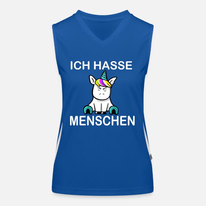 Ich hasse Menschen Einhorn Funktionelles Kontrast-Tank Top für Frauen