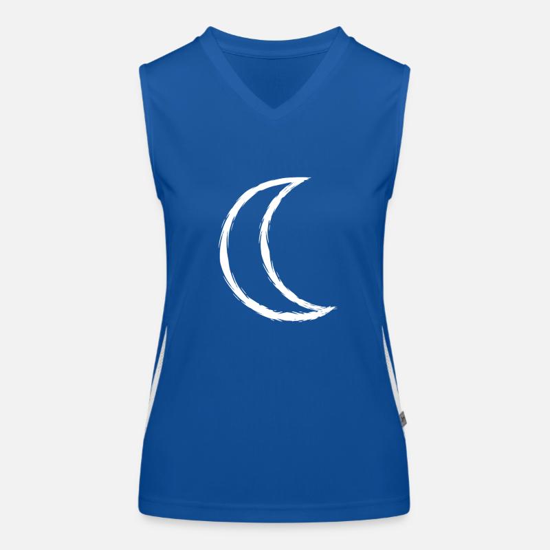 Keltisches Symbol Mond weiß Funktionelles Kontrast-Tank Top für Frauen