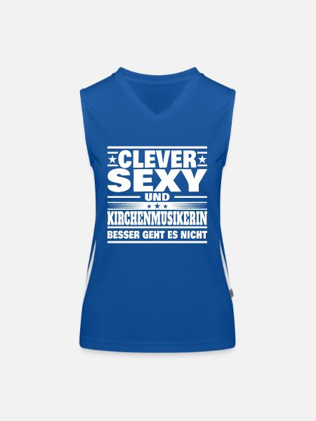 Clever Kirchenmusikerin - Funktionelles Kontrast-Tank Top für Frauen - Royal/Weiß - Vorne