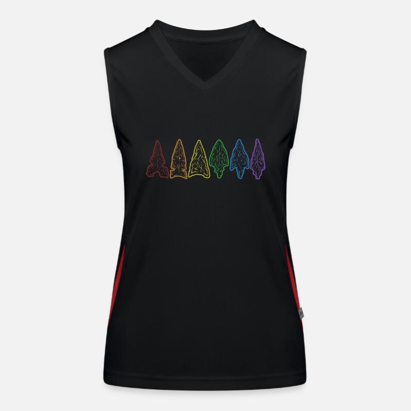 Pointes de flèches LGBT Conseils de chasse arc-en-ciel Pointes de flèches Débardeur respirant contrasté Femme