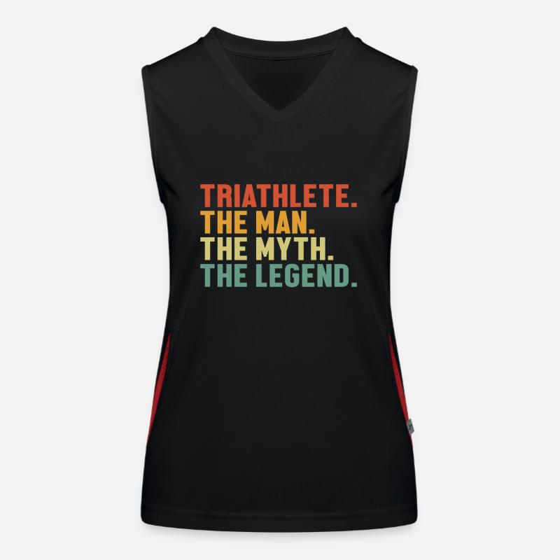 Triathlete Man Myth Legend Training Triathlonrad Funktionelles Kontrast-Tank Top für Frauen