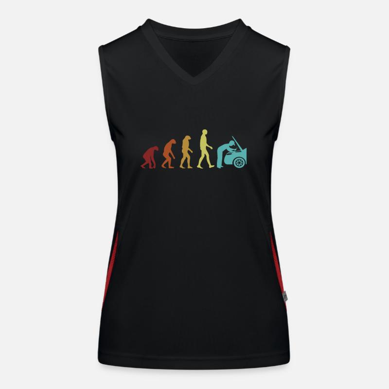 Mechanic Evolution Car Mechanic Master Automotive Women's Functional Contrast Tank Top