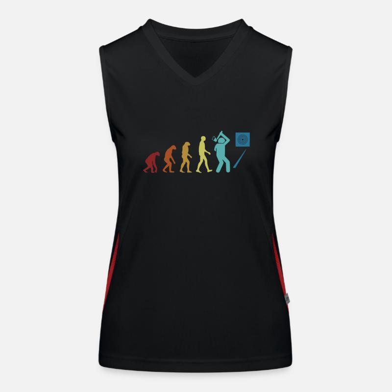 Axe Throwing Evolution Axe Throwing Game Axe Women's Functional Contrast Tank Top