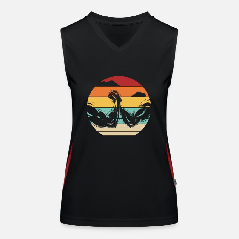 Retro Hand Wrestling Techniques Exercise Arm Funktionelles Kontrast-Tank Top für Frauen