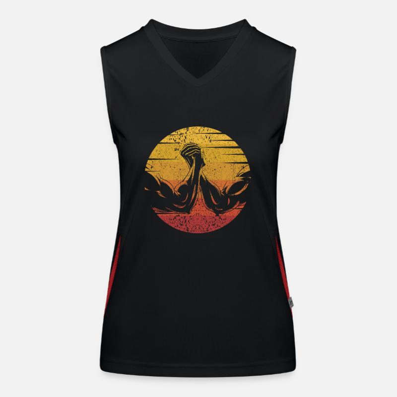 Retro Exercise Hand Wrestling Techniques Arm Funktionelles Kontrast-Tank Top für Frauen