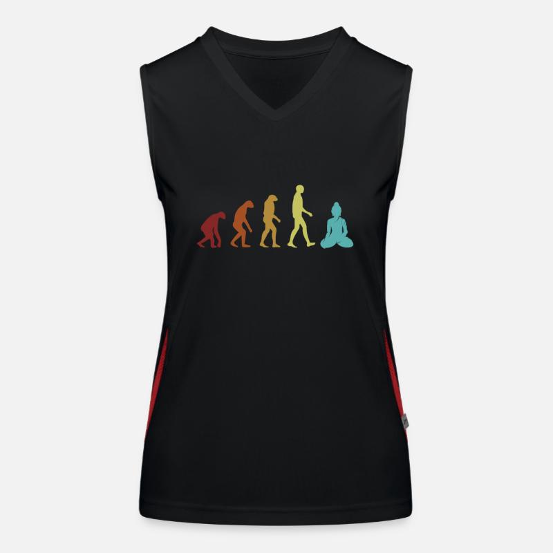 Buddhismus Evolution Buddhistische Statue Symbol Priester Funktionelles Kontrast-Tank Top für Frauen