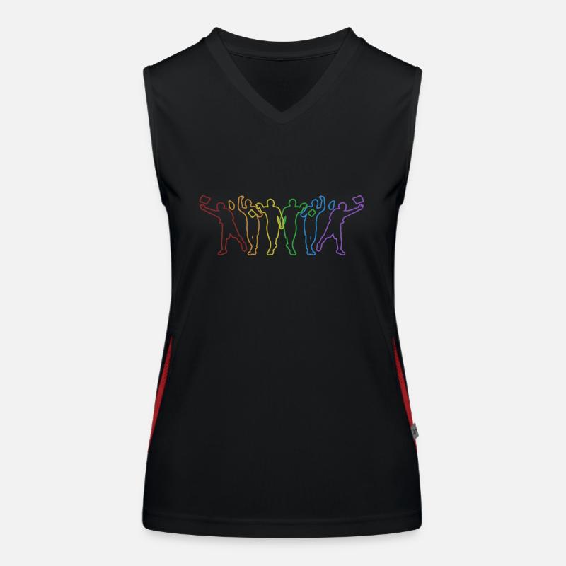 Cornhole LGBT Regenbogen Sitzsack Spielbretter Funktionelles Kontrast-Tank Top für Frauen