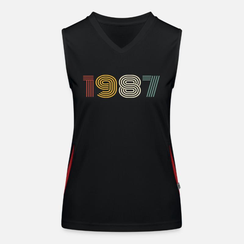 1987 Rétro Style 1987 Anniversaire 1987 Millésime Débardeur respirant contrasté Femme