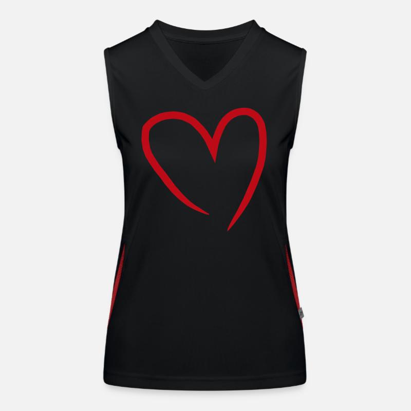 Heart Red Women's Functional Contrast Tank Top