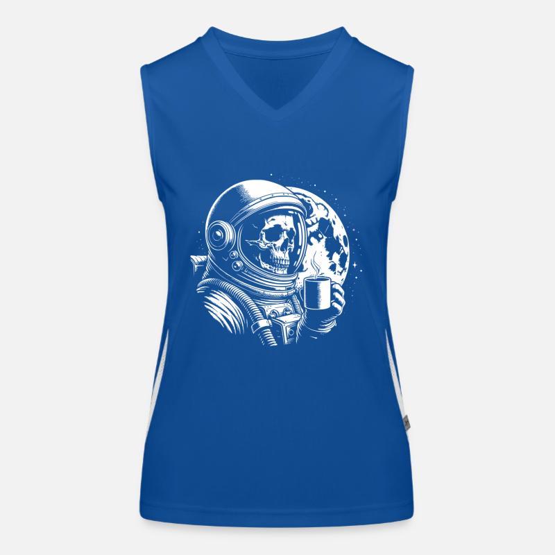 Skull mit Kaffeebecher Kaffee Funktionelles Kontrast-Tank Top für Frauen