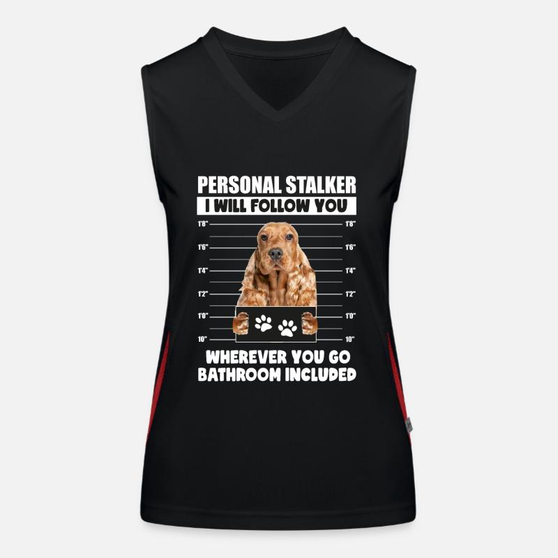 Persönlicher Stalker-Hund, englischer Cocker Spaniel Besitzer Funktionelles Kontrast-Tank Top für Frauen