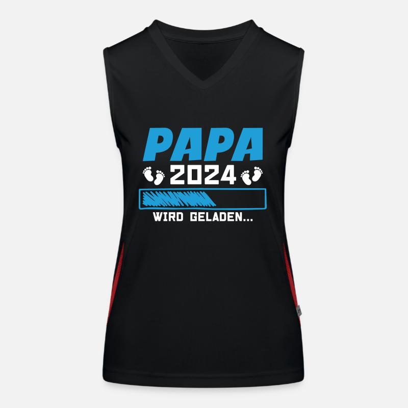 Vater 2024 Werdender Papa Loading 2024 Funktionelles Kontrast-Tank Top für Frauen