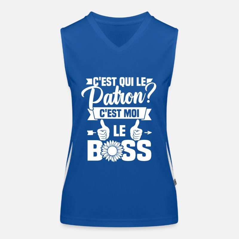 C'est qui le patron c'est moi le boss Débardeur respirant contrasté Femme