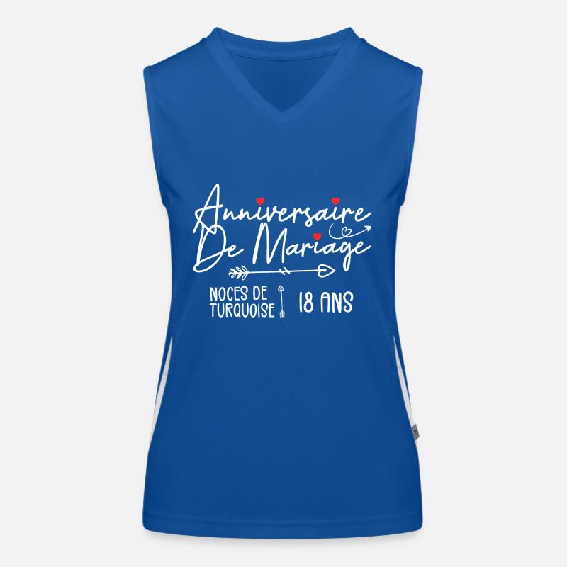Anniversaire de mariage 18 ans | Noce de Turquoise Débardeur respirant contrasté Femme