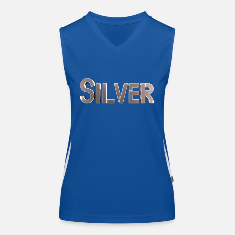 Silber stilisierter Text Funktionelles Kontrast-Tank Top für Frauen