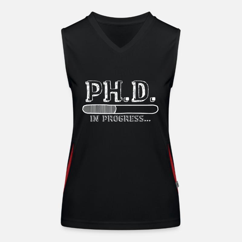 Ph.D. In Progress, PhD Doctorate Graduate Degree Women's Functional Contrast Tank Top