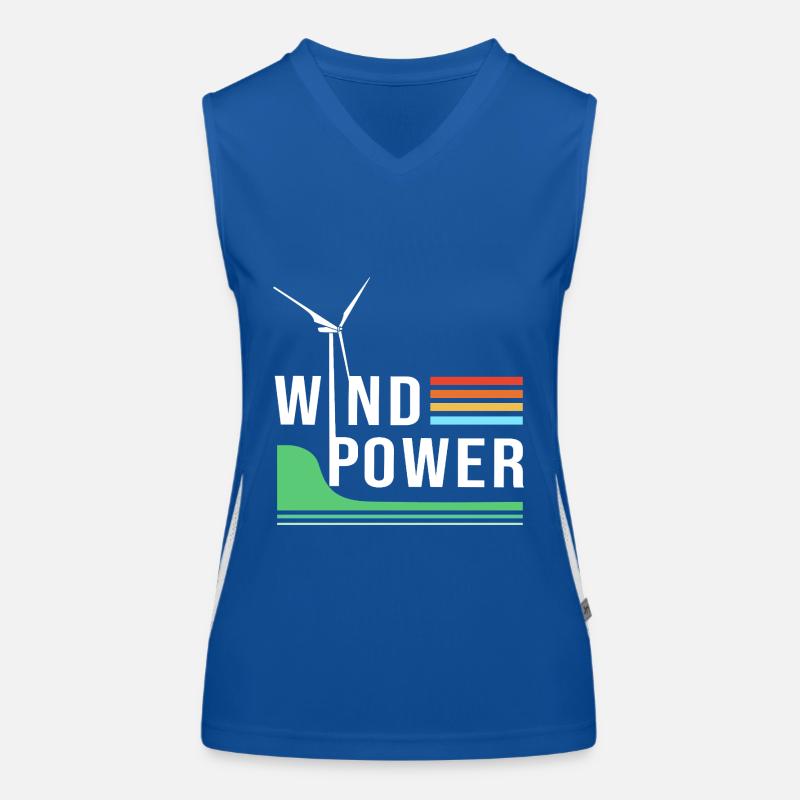 Éolienne, énergie éolienne, énergie éolienne Débardeur respirant contrasté Femme