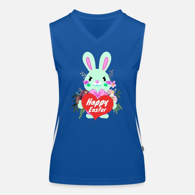 doux lapin de Pâques avec coeur Joyeuses Pâques Débardeur respirant contrasté Femme
