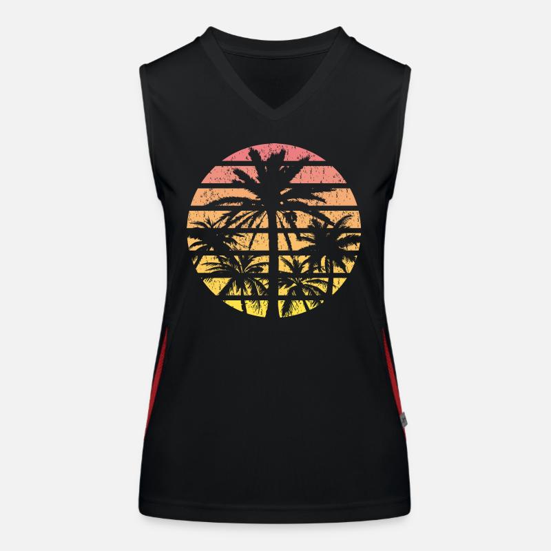 Retro Palme Funktionelles Kontrast-Tank Top für Frauen