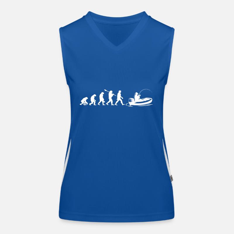 Evolution Bateau pêche | Pêcheur Cadeau Débardeur respirant contrasté Femme