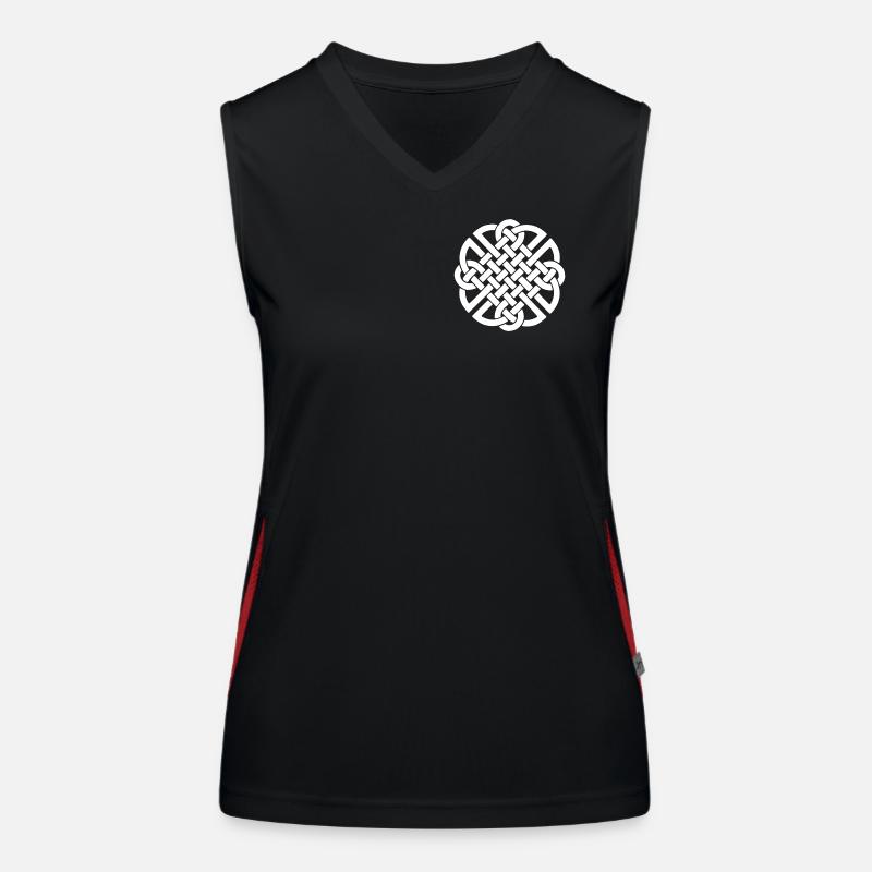 Celtic knot - Women's Functional Contrast Tank Top - black/red