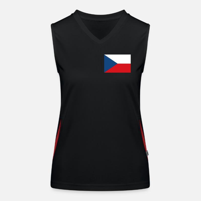 Drapeau de la République tchèque Débardeur respirant contrasté Femme