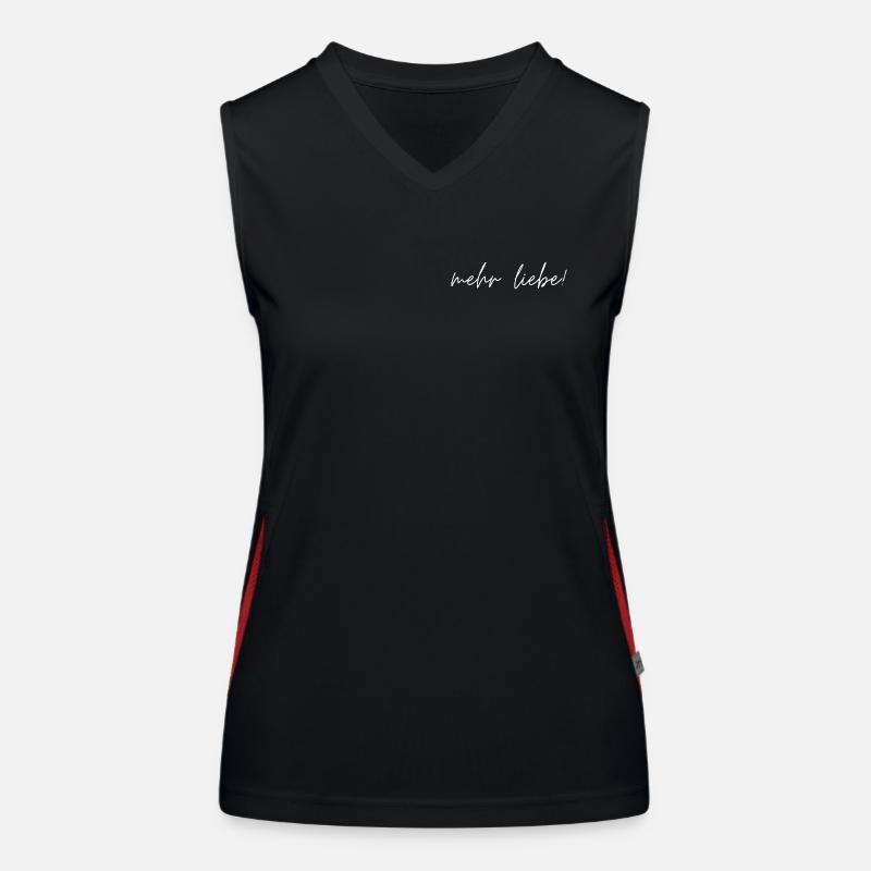 Plus d’amour ! Un slogan positif pour plus de cohésion Débardeur respirant contrasté Femme