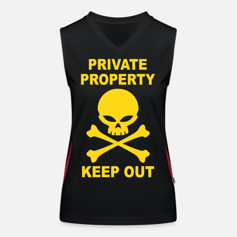 private property keep out Funktionelles Kontrast-Tank Top für Frauen