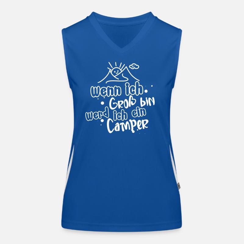 Wenn Ich Groß Bin Werd Ich Camper Funktionelles Kontrast-Tank Top für Frauen