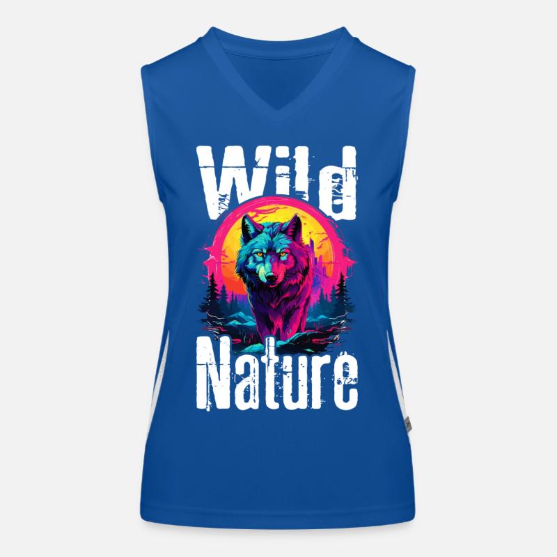 Wolf Wolf Head Wolves Wolf Pack Nature Neon Colorful Women's Functional Contrast Tank Top