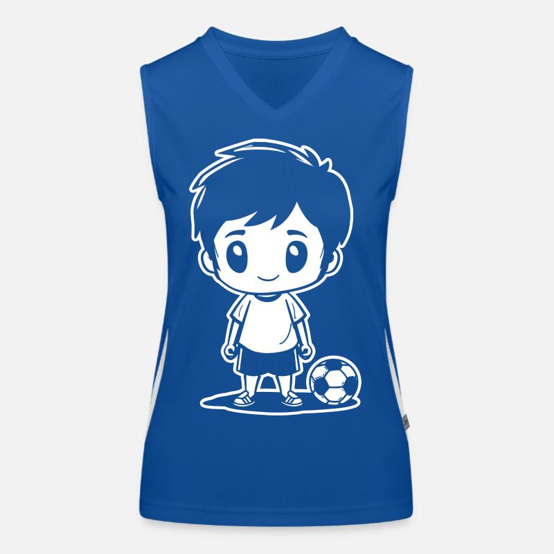 Soccer Boy Drawing Women's Functional Contrast Tank Top