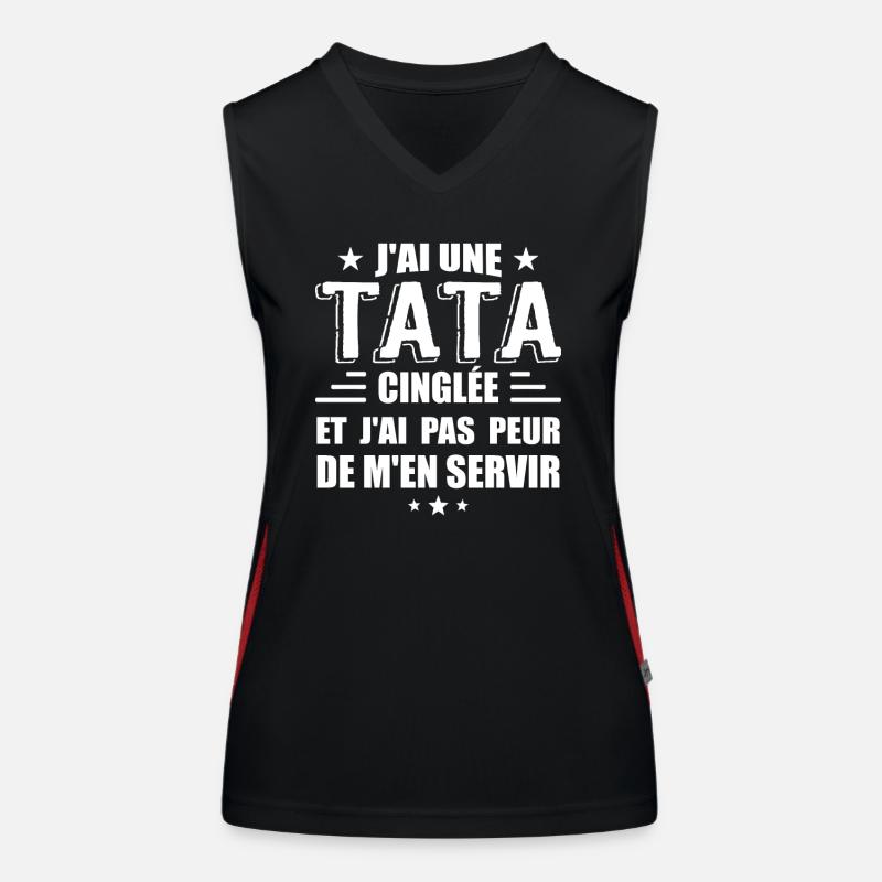 J'ai Une Tata Cinglée Débardeur respirant contrasté Femme