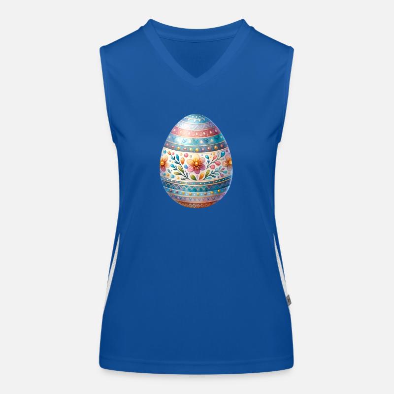 Very Detailed Easter Egg In Watercolor Style Women's Functional Contrast Tank Top