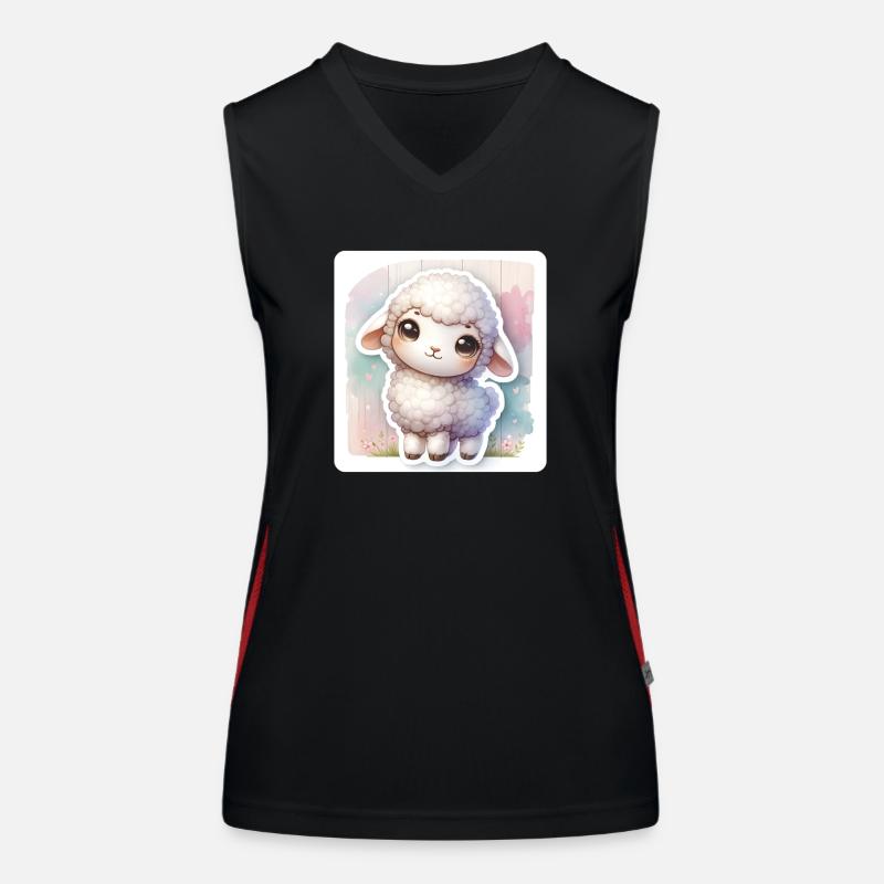 Ein süßes Osterschaf mit flauschiger Wolle Funktionelles Kontrast-Tank Top für Frauen