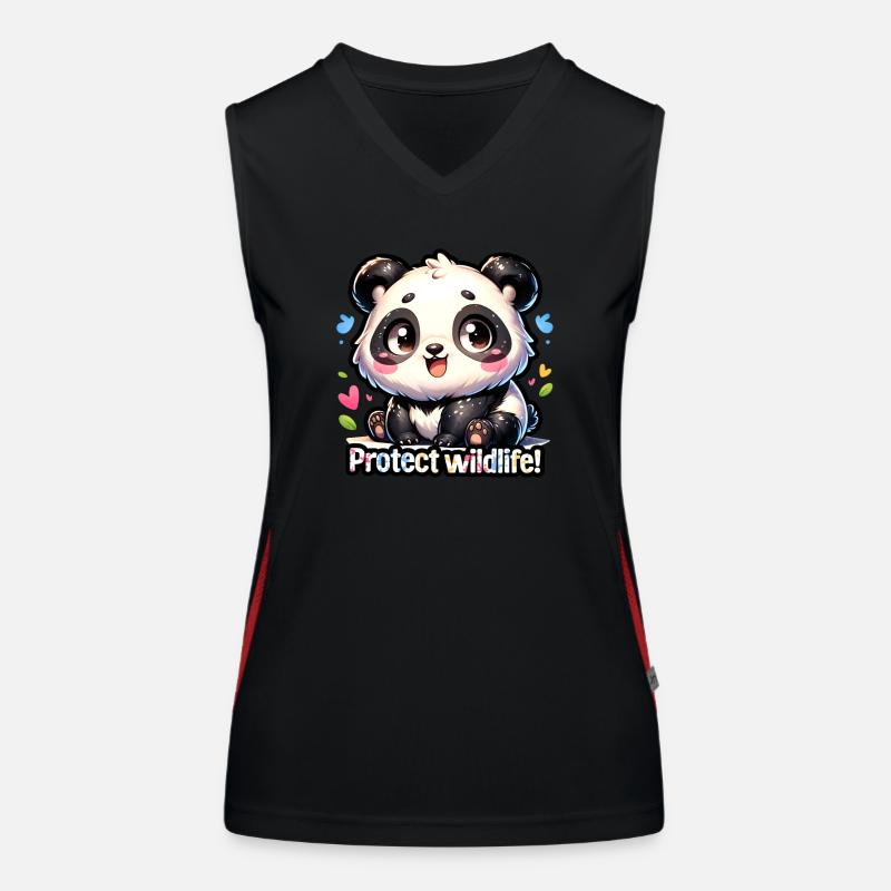Protect Wildlife Giant Panda Earth Day Panda Lover Women's Functional Contrast Tank Top