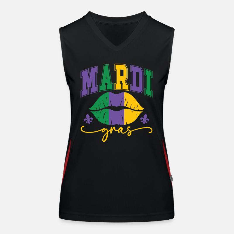 Mardi Gras Lippen Funktionelles Kontrast-Tank Top für Frauen