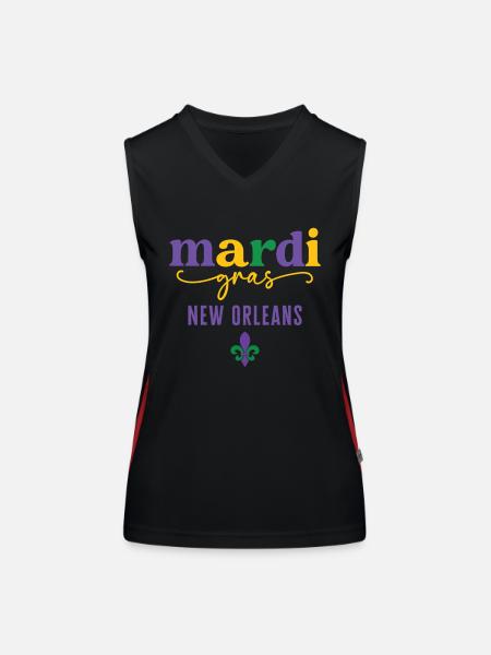 Mardi Gras : La Nouvelle-Orléans - Débardeur respirant contrasté Femme - noir/rouge - Devant