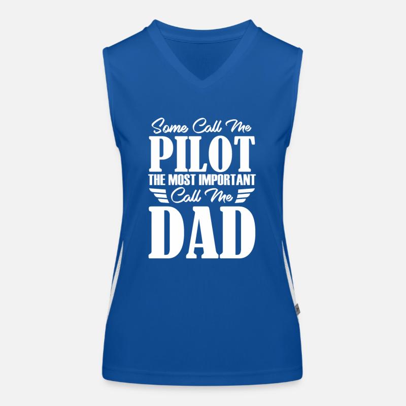 Pilot Dad Father Plane Glider Copilot Women's Functional Contrast Tank Top