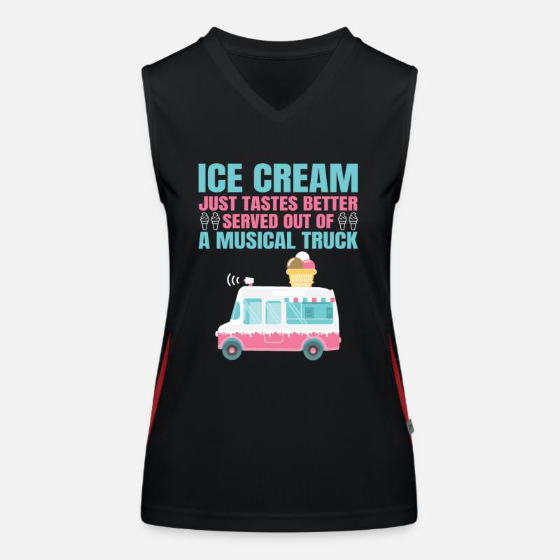 Eiswagen Eismann Eisverkäufer Eisdiele Eis Truck Funktionelles Kontrast-Tank Top für Frauen