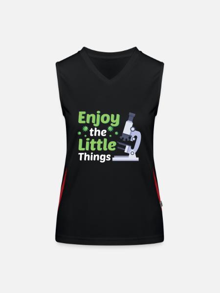 Microbiology Biology Student Biologist Laboratory - Women's Functional Contrast Tank Top - black/red - Front