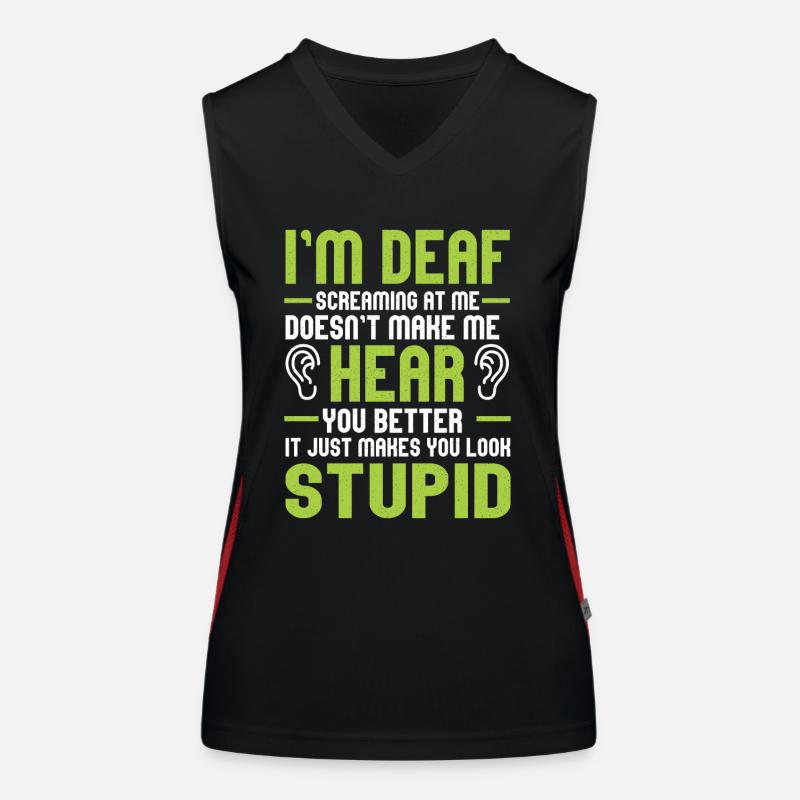 Deaf-mute Deaf Sign language Deaf hearing Women's Functional Contrast Tank Top