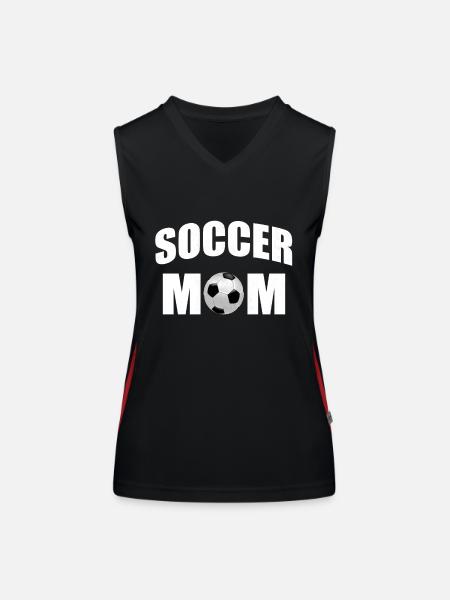 Fußball Mama Mutter - Funktionelles Kontrast-Tank Top für Frauen - Schwarz/Rot - Vorne