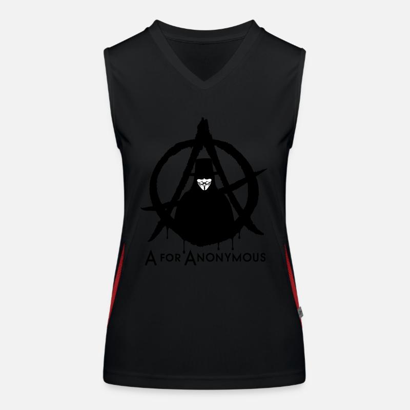 A for Anonymous 2c Funktionelles Kontrast-Tank Top für Frauen